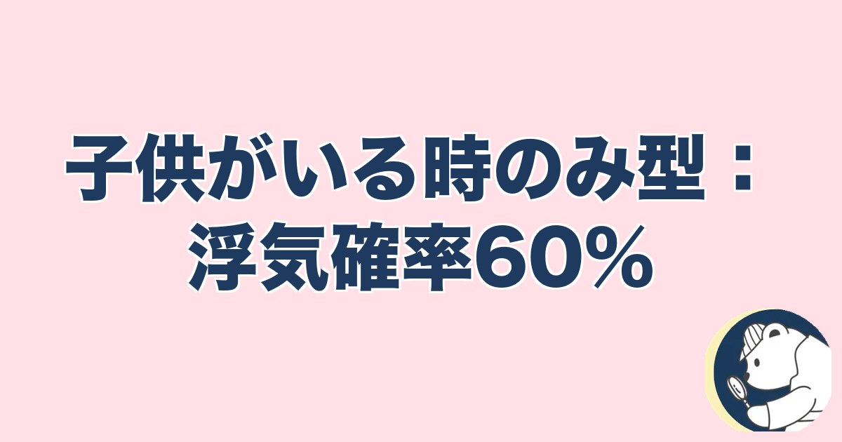 急にスキンシップがなくなった旦那｜子供がいる時のみ型：浮気確率60%