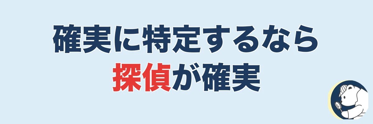 確実に特定するなら探偵(費用対効果)|うわちょん