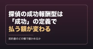 探偵 成功報酬型 デメリット|「成功」の定義で払う額が変わる