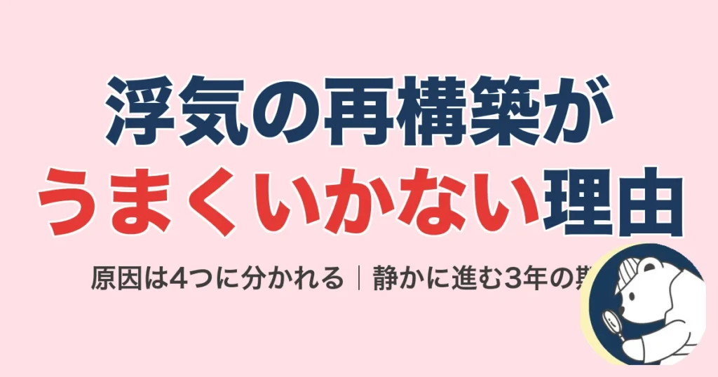 浮気の再構築がうまくいかない理由｜原因は4つに分かれる